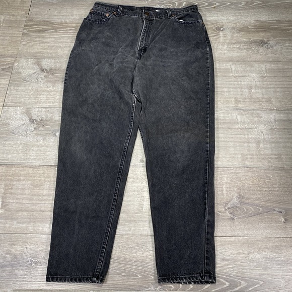 Vintage Levis 522 Jeans Womens 18‎ Medium Black Tapered Fit Tapered Leg USA 90s - Picture 1 of 12